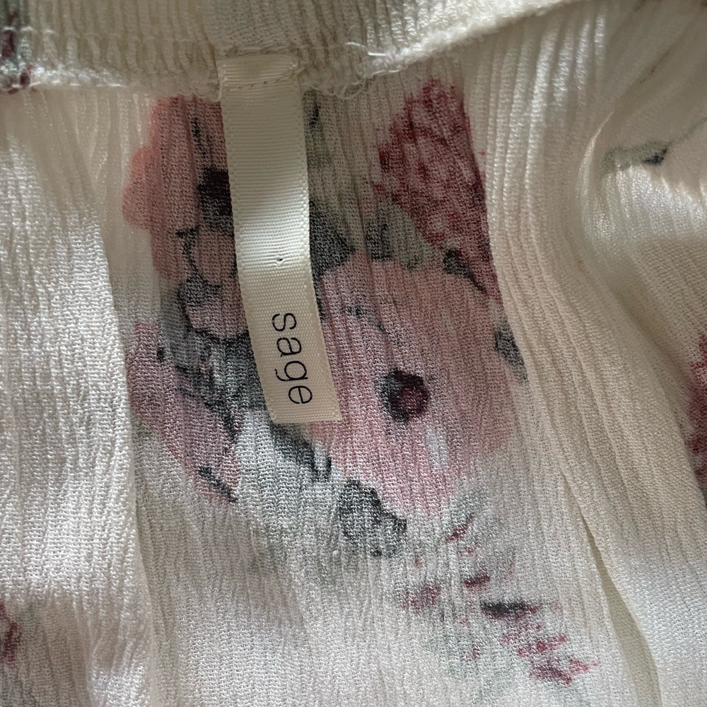 Sage white floral OTS romper - S - Picture 9 of 14